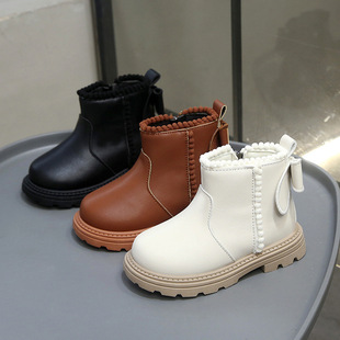 Girls' Boots 2025 Autumn and Winter New Korean Style Single Boots for Middle and Large Children Girls Bow Short Boots Princess Shoes Export