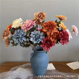 仿真花三头大丽花婚庆用花婚庆礼堂布景装饰插花家居装饰网红摄影