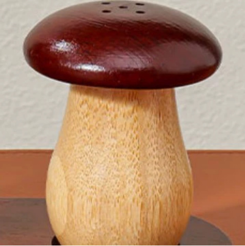 Creativa caja de palillos de dientes de hongo retro casera de alto valor de imitación de madera de nuez encantadora decoración de lujo antiguo estilo chino