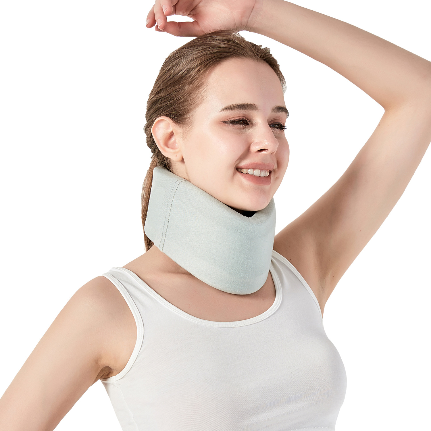 双层透气颈托支撑护颈脖套防低头护脖子家用护颈椎旅行午觉围脖