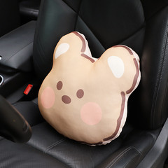 Car Headrest Pillow Cute Cartoon Bear Ice Silk Head Pillow Waist Support Cushion Summer Universal Car Interior Accessory
