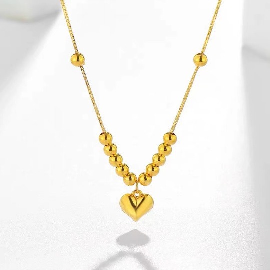 Gold Yellow Love Golden Balls All-match Necklace