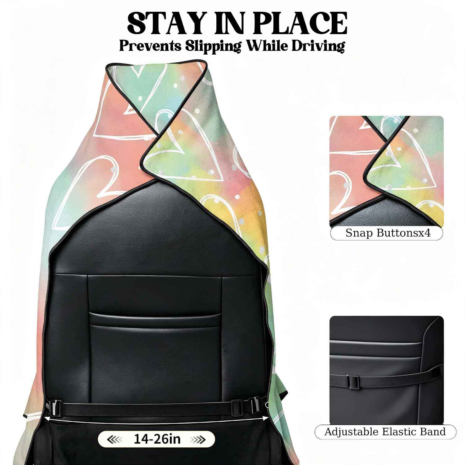 Printed bath towel and car seat cover 2-in-1, ultra-fine fiber outdoor beach and car dual-use universal seat cushion
