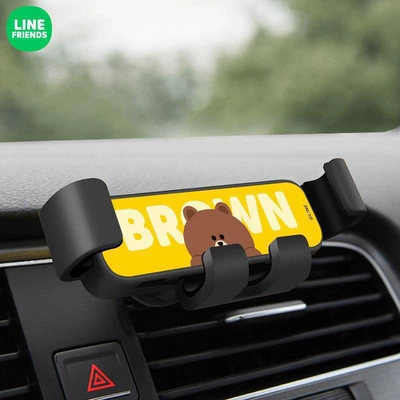 Brown Bear Smartphone Holder for Electric Vehicles, Universal Car Air Vent Gravity Navigation Mount (Car phone holder) - brown-lying-style