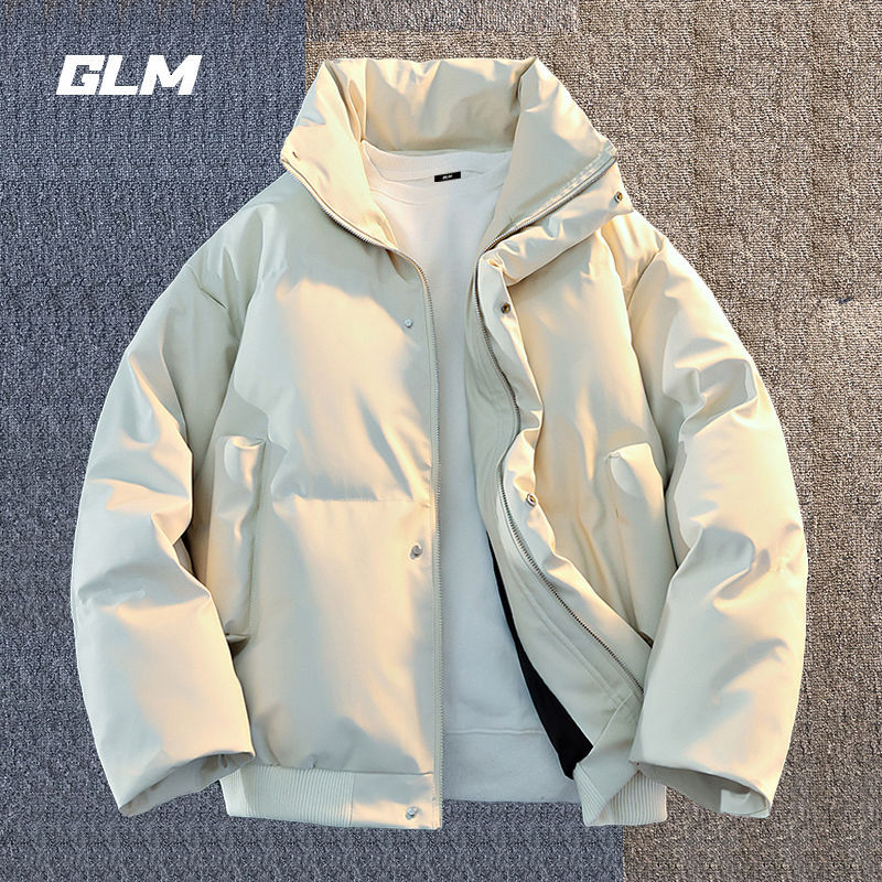 森马集团品牌立领棉服男冬季潮流简约纯色加厚棉衣百搭皮外套