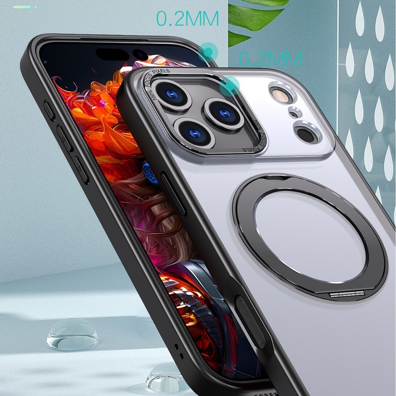 适用iPhone17Pro支点手机壳360旋转磁吸无感支架苹果16防摔保护壳|undefined