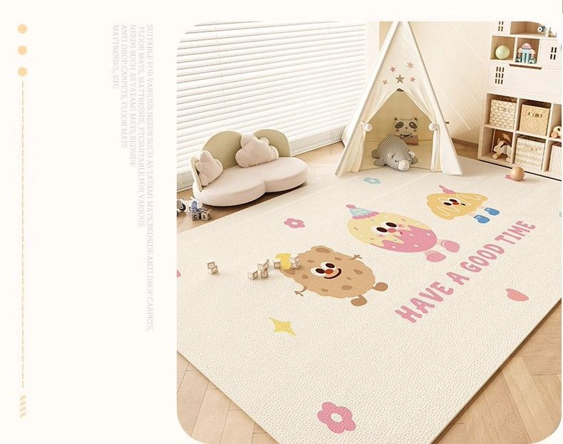 Living Room Carpet, Cute Children's Room Reading Area, Wipeable, Washable, Anti-Slip Floor Mat, Bedroom Floor Mat, One-Touch Clean Floor Mat