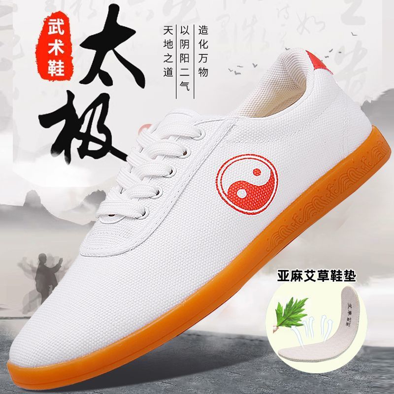 武术专用鞋男帆布女防滑太极鞋夏天透气加厚牛筋底太极鞋八段锦鞋
