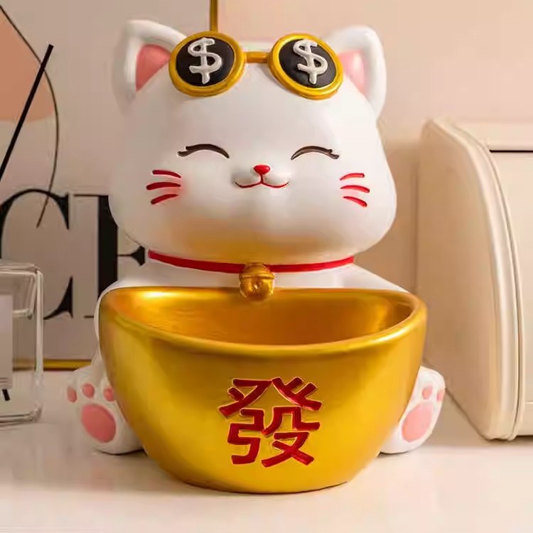 Creative Lucky Cat Entrance Key Storage Ornaments Chinese Style Housewarming New Home Living Room Home Decoration Company Gifts
