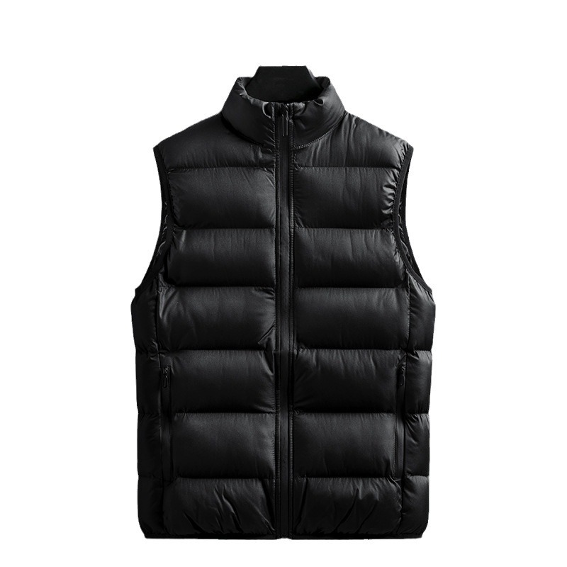 Comercio exterior transfronterizo otoño y invierno hombre chaleco de algodón cuello sin mangas chaqueta de hombro hombre abrazadera de algodón calentamiento grueso marea