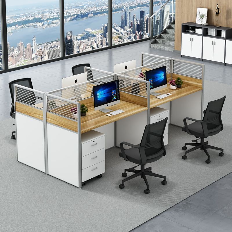 Mesa de personal Mesa de oficina Mesa de computadora Tabla de pantalla Tabla de oficina Mesa de silla combinación Mesa de personal 2 / 4 / 6 personas