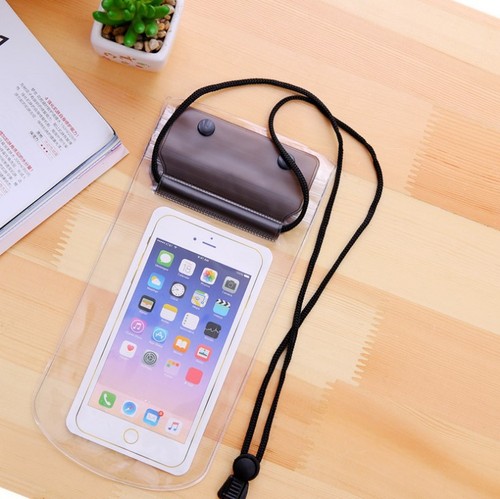 Three-layer thickened mobile phone waterproof bag transparent touch screen hot spring swimming waterproof large mobile phone waterproof case takeaway