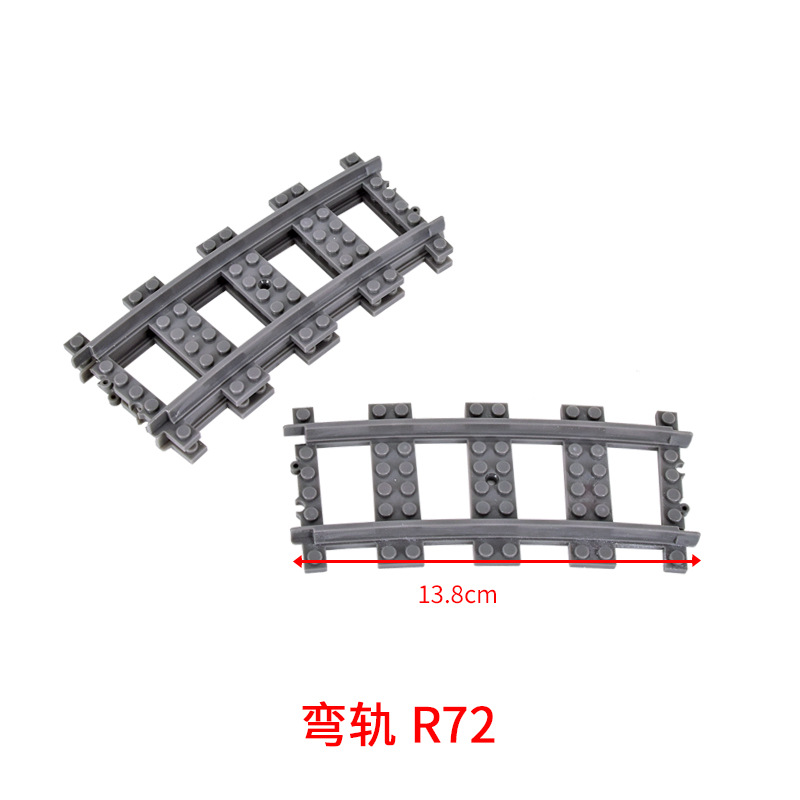 Bloques de construcción de tren de la ciudad Tren de la vía recta carril curvo carril Tenedor carril suave piezas de montaje Juguetes