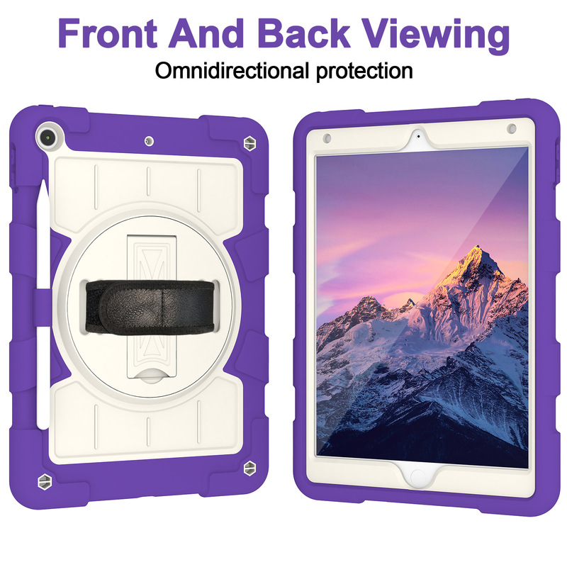 Suitable for iPad 7/8/9 generation 10.2inch silicone tablet protective case with stand, children's tablet cover