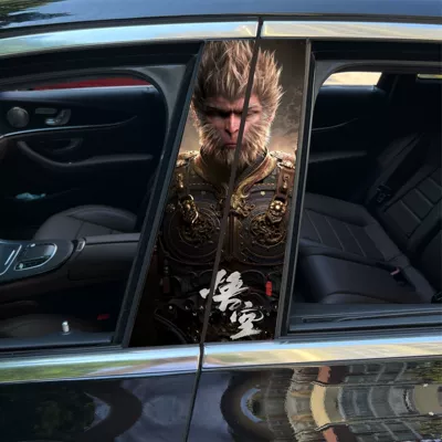 window B pillar protective film black Body sticker - black-wukong-1-1-pair-of-driver-and-co-pilot