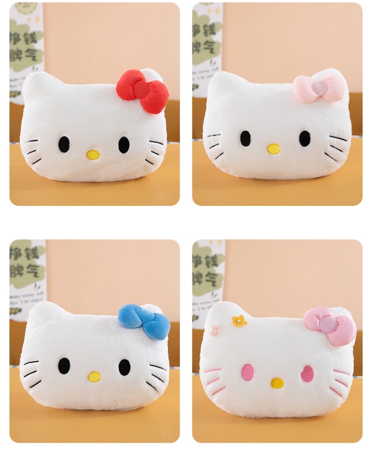 New cute cat head plush toy pillow, Hello Kitty cartoon cushion, bay window seat cushion, gift for girlfriends and friends
