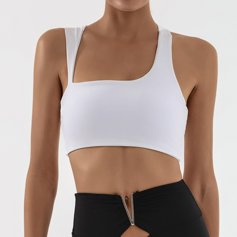Yoga transfronteriza europea y americana, ropa interior deportiva para correr, ropa interior femenina desnuda, estilo chaleco, entrenamiento de fitness, sujetador, sujetador