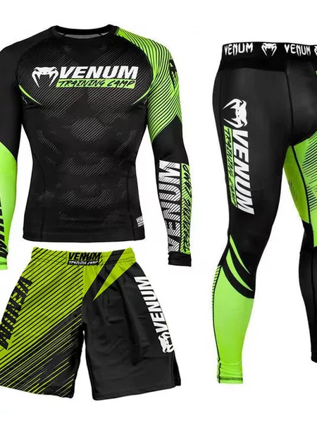 Sparring Training Suit Ufc Suit Men's Boxing Tight-Fitting Quick-Drying Clothing Muay Thai Fighting Venom 3-Piece Set Gym Fighting