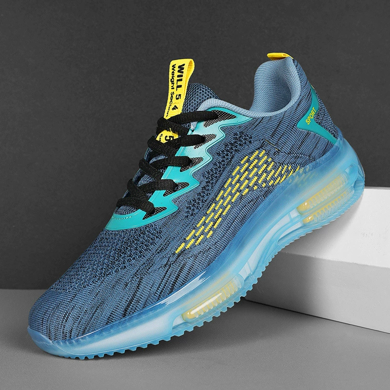 Осенние новые мужские туфли большого размера с дышащей сеткой, спортивный стиль, толстая подошва, модные уличные кроссовки, прямая продажа с фабрики