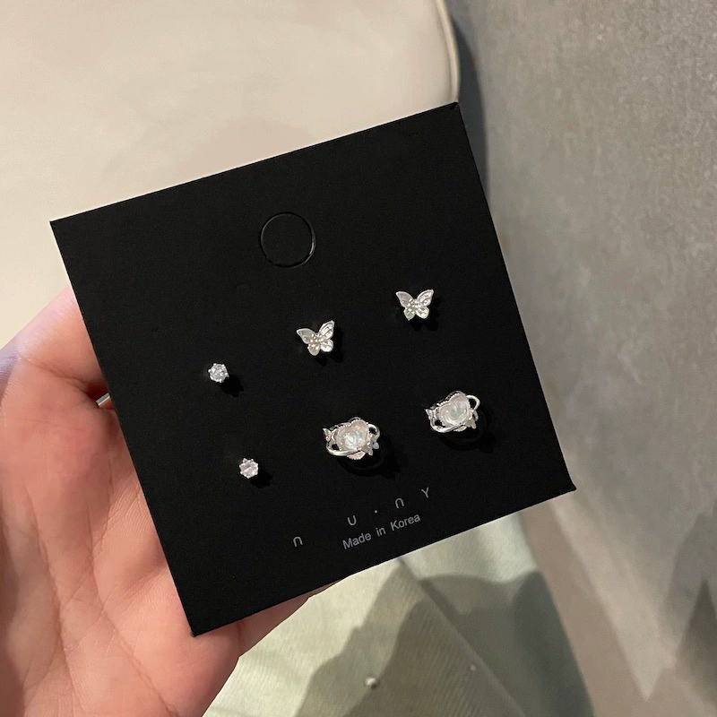 earrings korean style metal set — simple elegant designs, lightweight 0.006 kg