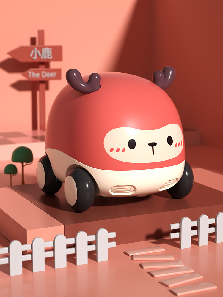 Animal de goma transfronteriza animal de dibujos animados coche de juguete coche de niños coche de inercia infantil juego de coche inteligente