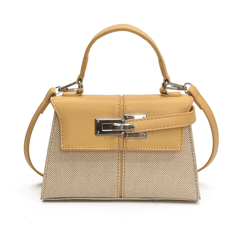 Bolso Kelly portátil de estilo explosivo transfronterizo, bolso cuadrado pequeño con costuras de arpillera para mujer, textura de alta calidad, color en contraste, bolso de mensajero de lujo ligero