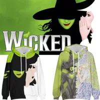 2025 Европейская и американская новая толстовка Wicked Wicked Witch с 3D цифровой печатью, мужская и женская одежда COS, толстовка с капюшоном