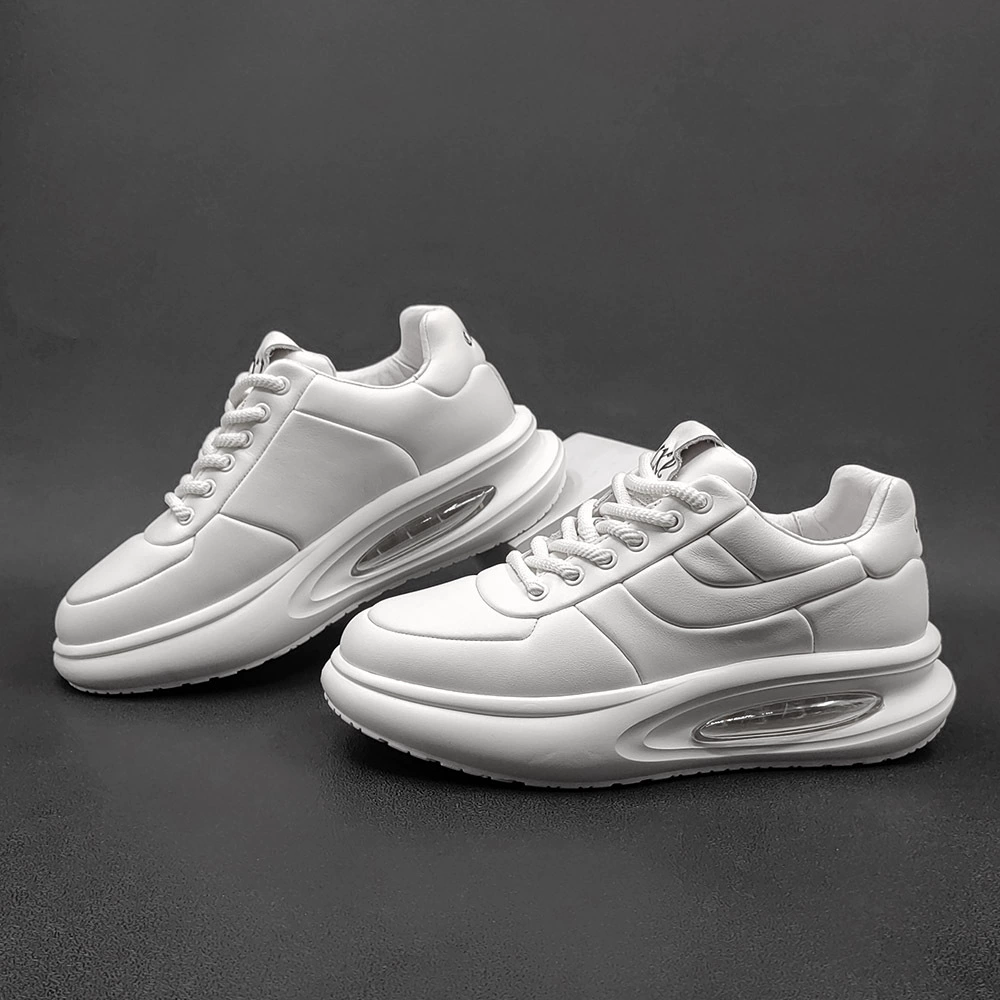 Leather sneakers, shoes, footwear for leisure, cowhide, autumn, European style, genuine leather