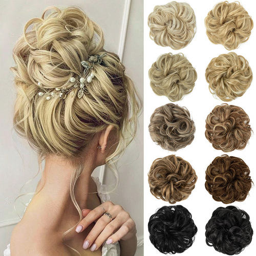 Foreign trade Amazon European and American wig women's bud ball head chemical fiber invisible fluffy natural long beard wig hair ring