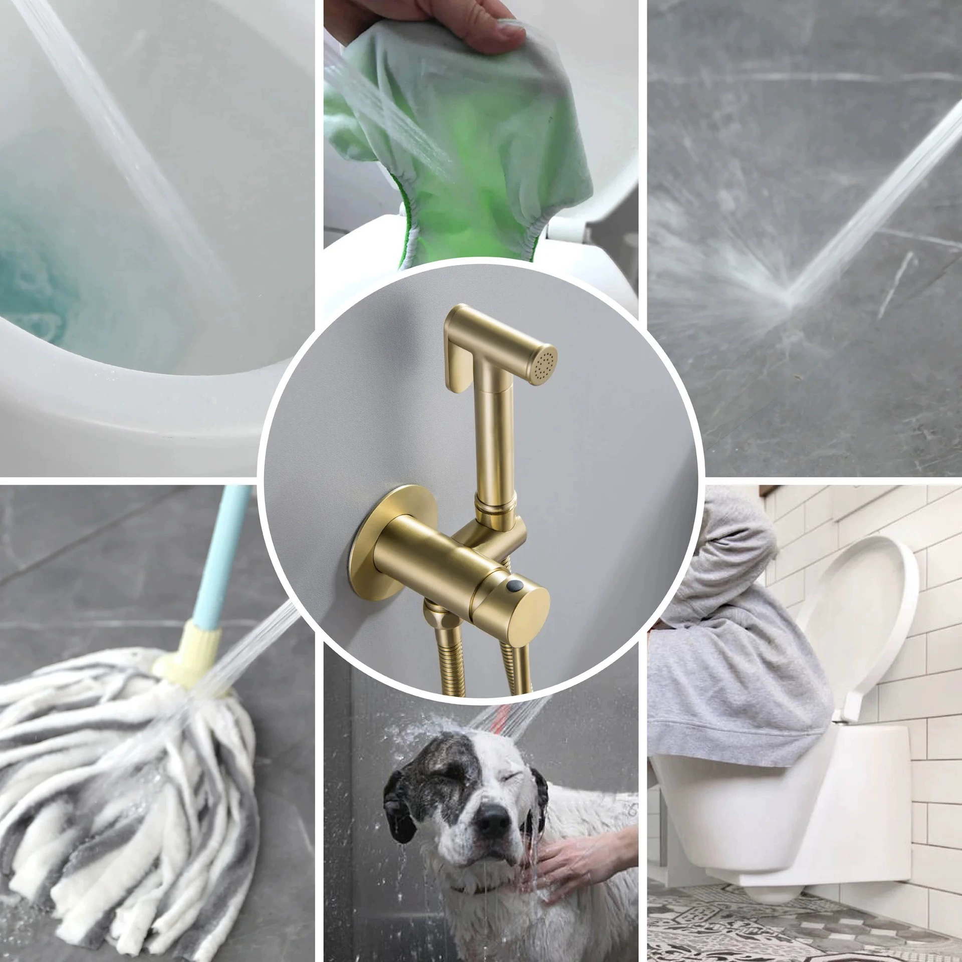 Hot and cold bidet, matte set, handheld toilet, embedded tub, electrospray