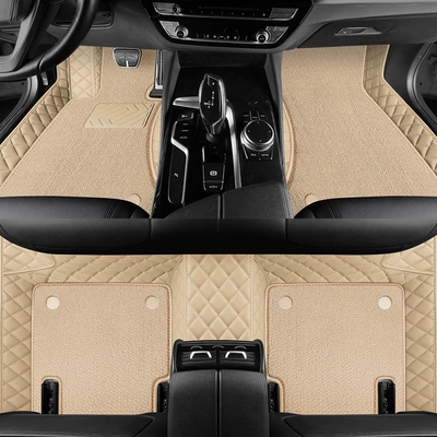 Modelə uyğun ayaqaltı | custom-made waterproof interior car mats - beige-beige-comfort-fiber-double-layer-foot-mat