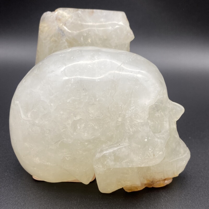 天然水晶头骨骷髅头精品水晶雕刻件桌面摆件手工雕刻件装 图 4