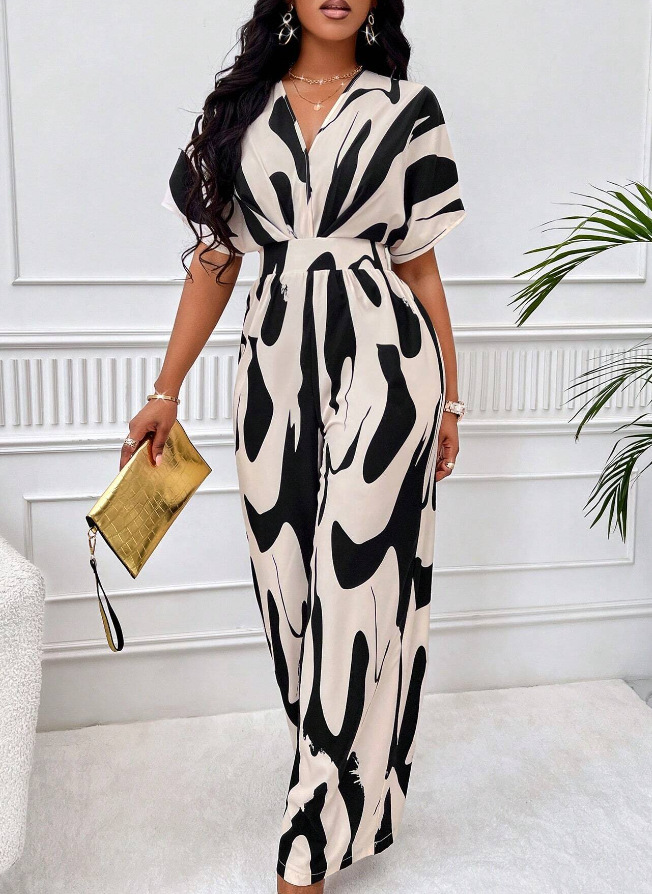 Women's Daily Bodysuits Casual Stripe Full Length Printing Jumpsuits display picture 7