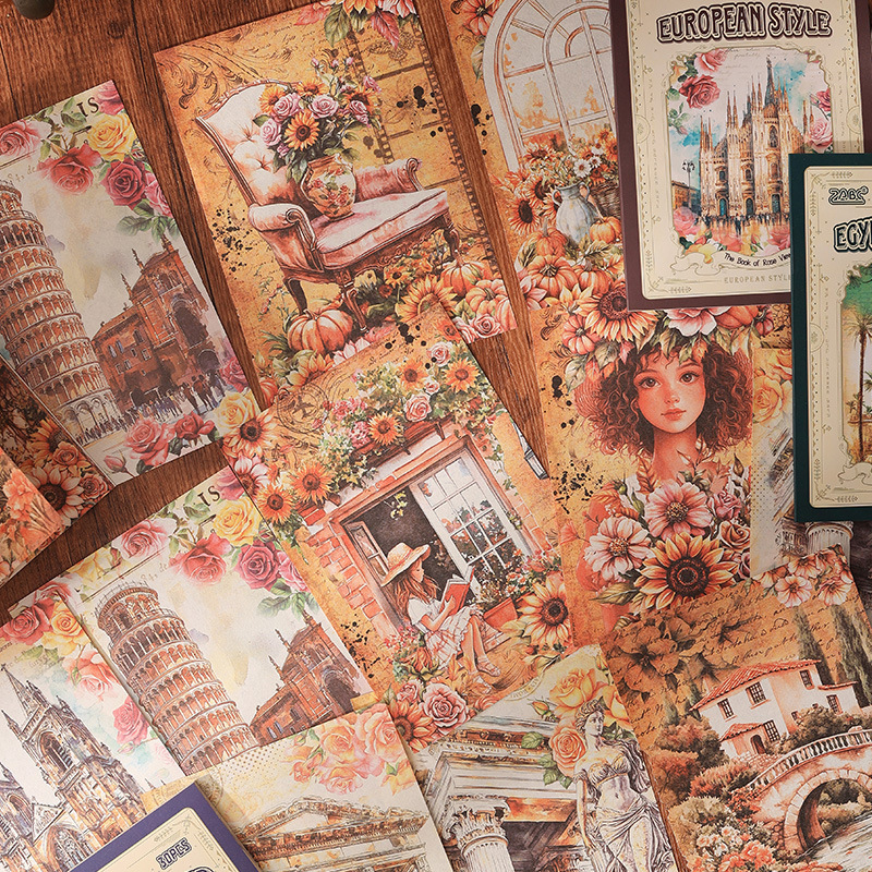 Magnífico libro clásico sin material adhesivo papel DIY cuentas de mano paisajismo material fondo arquitectura retro transfronteriza collage nota