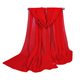 Solid color chiffon georgette silk scarf wholesale festival red shawl thin big red female performance gauze small gift
