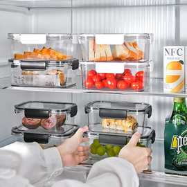 分格密封盒饭盒大容量沙拉水果便当家用密封罐透明冷冻分隔保鲜盒