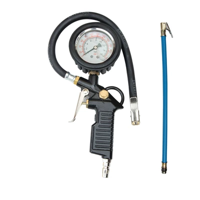 Air pressure gauge/tire pressure gauge, Pressure Gauge Inflatable Gauge Tire Pressure - black-copper-head-oil-gauge-plus-tube