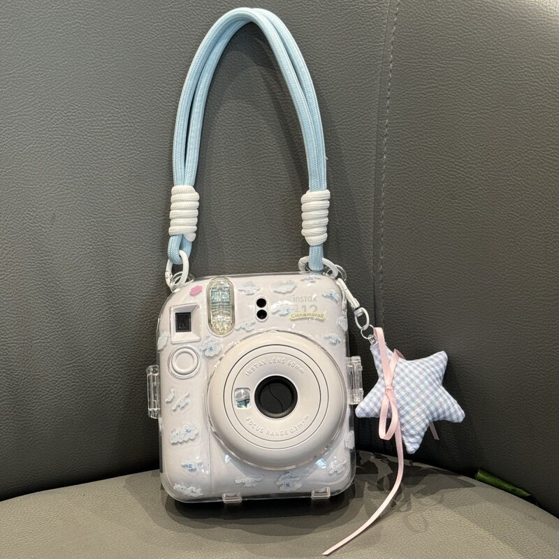 Mini12 Transparent Shell Instax Crystal Stand Hard Shell Camera Protective Shell Chain Mini12 Transparent Shell Instax Crystal Stand Hard Shell Camera Protective Shell Chain