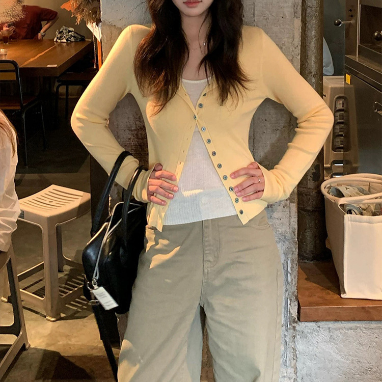 魔西新款早秋季韩系高级感针织衫上衣女慵懒休闲外搭开衫毛衣外套|undefined
