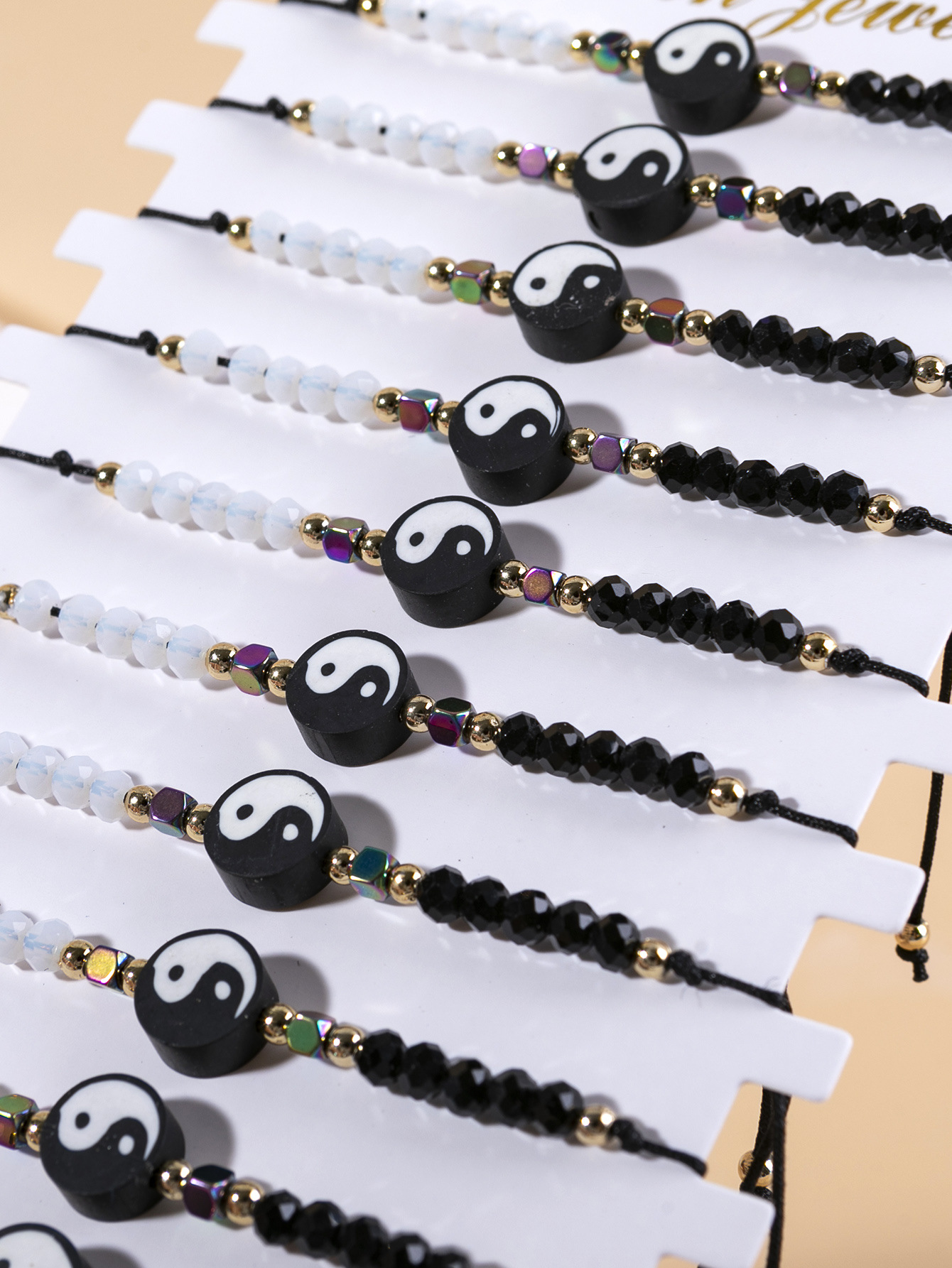 Einfacher Stil Tai Chi Saatperle Seil Weichen Lehm Perlen Flechten Unisex Armbänder display picture 3