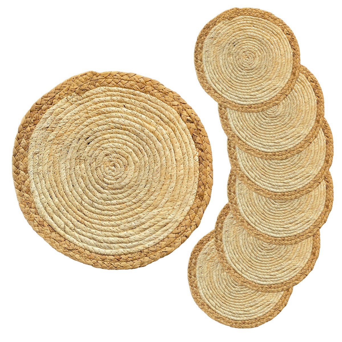 Cojín de mesa redondo de tejido transfronterizo Cojín de mesa de cuerda de algodón Actividades de cena interior y exterior Fiesta familiar mesa de comedor cocina cojín de tazas