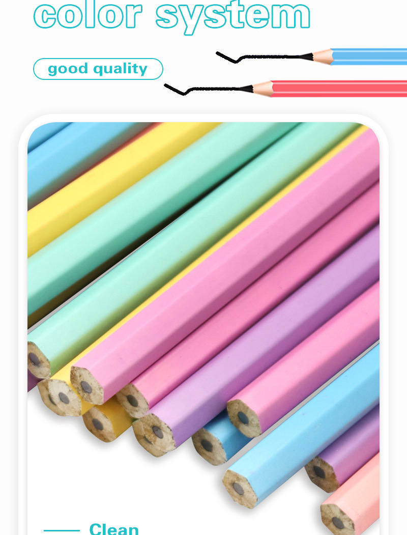 Lápiz HB de Color Macarrón HB de Plástico para Escritura Escolar image 7