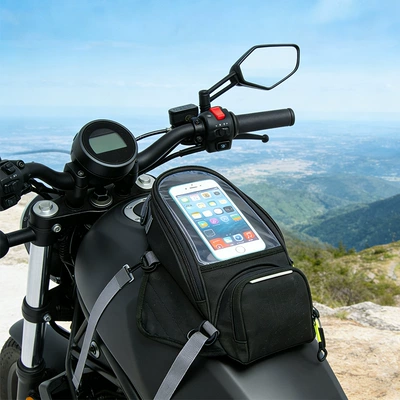 Motorcycle Fuel Tank Bag, Waterproof, Touchscreen Phone Bag for Motorcycle Riders, Motorcycle Gear, Wear-Resistant, Magnetic, Multi-Functional
