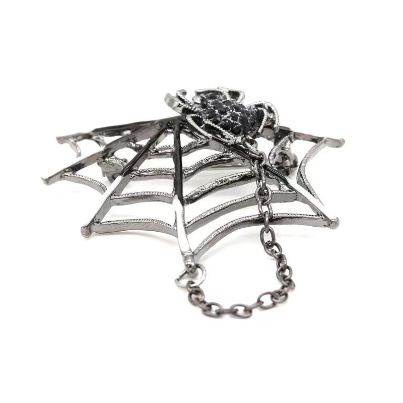 Spider Brosche Mit Kristallen Halloween Modisches Accessoire_voghion.com