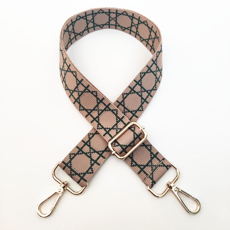 Geometric Pattern Women'S Gender Purse Accessories Wide Shoulder Strap Contrast Color Bag Strap Adjustable Shoulder Crossbody Women's Bag Replacement Long Strap Anti-gravity Strap