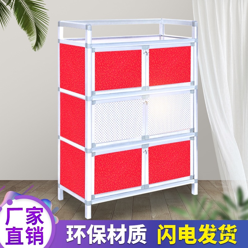 Gabinete de comidas simple Gabinete de cocina Gabinete de ensamblaje multicapa Gabinete de aleación de aluminio no crecido Gabinete de almacenamiento de cocina Gabinete al por mayor