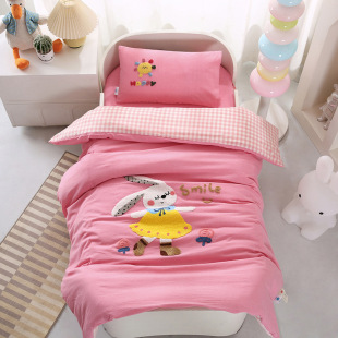 Cotton Class a Kindergarten Three-Piece Cartoon Twill Cotton Baby Bed Quilt Cover Cushion Cover Cotton School