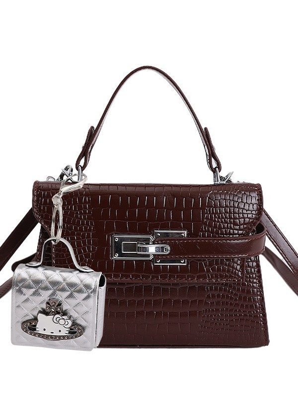 Nicho coreano Cocodrilo portátil Kelly bolso pequeño para mujeres nuevo estilo de alta moda versátil exquisito mochila