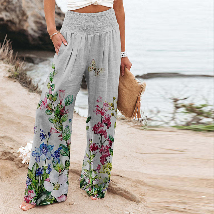 Women's Daily Fashion Plant Butterfly Full Length Printing Casual Pants display picture 13