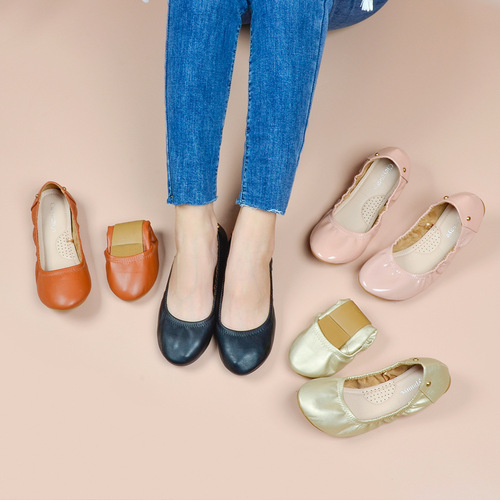 European and American Style Egg Roll Shoes Solid Color Thickened Soft Sole Women's Shoes Spring Sheep Pattern Flat Bottom Shallow Mouth Curved Shoes Boat Shoes